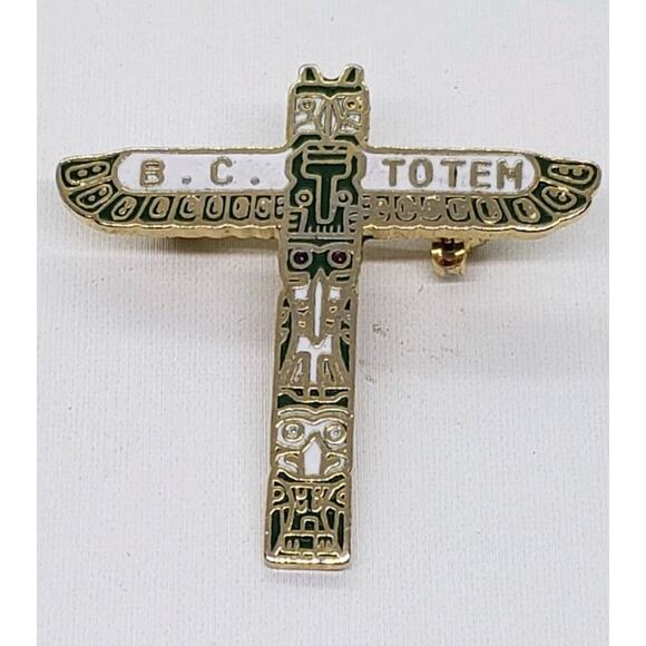 Vintage Canada Totem Lapel Souvenir Pin M Collector Series Brooch Tie Tack - Picture 1 of 4